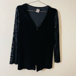 Vintage Victoria Secret Studio Velvet Long Sleeve Cardigan Size Small Black